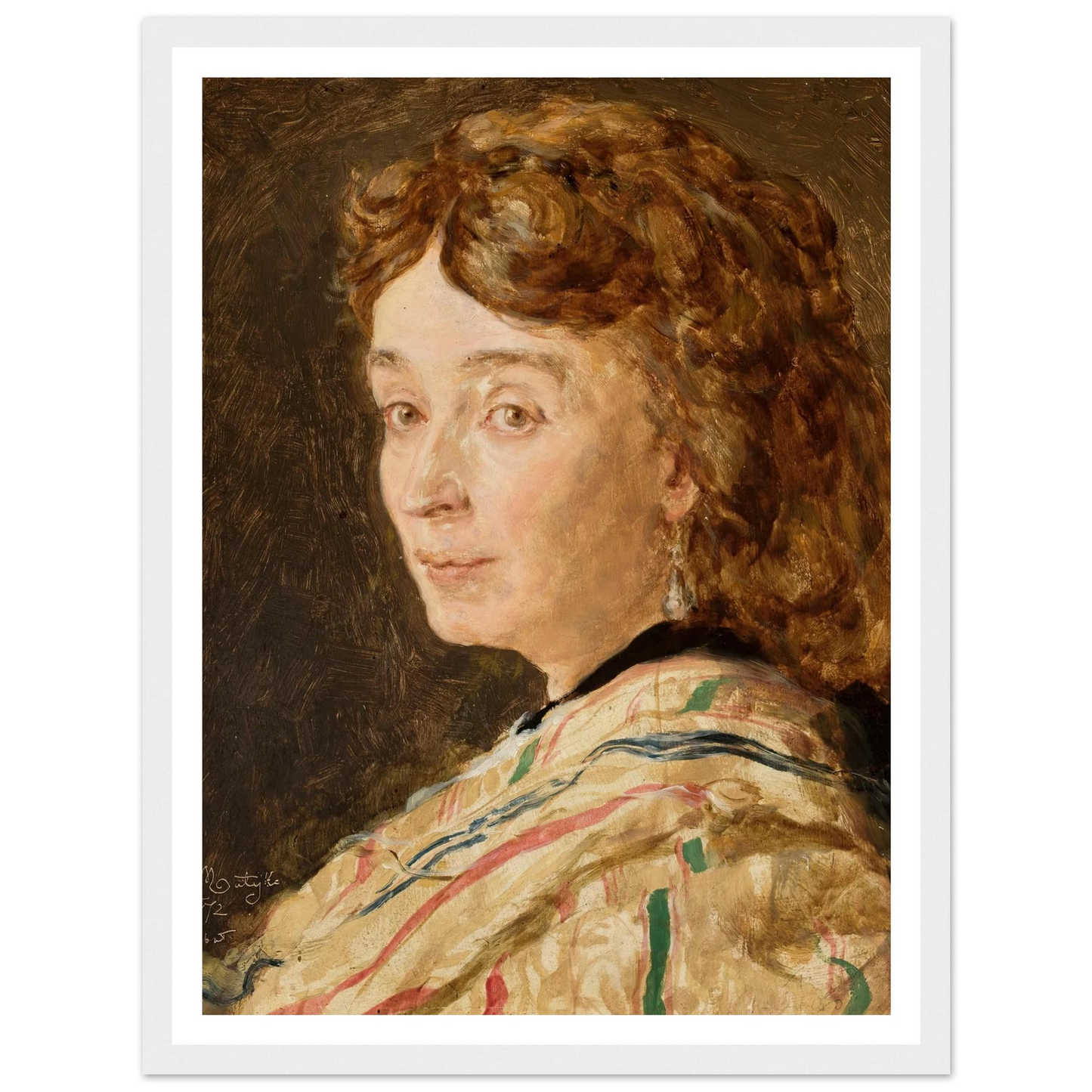 Portrait of Ludwika Groppler (1872) Art Print | Jan Matejko - Framed Poster - 30x40 cm / 12x16″ - Black frame