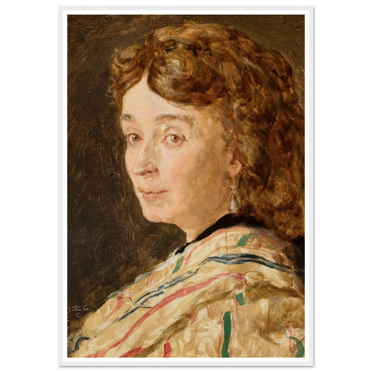 Portrait of Ludwika Groppler (1872) Art Print | Jan Matejko - Framed Poster - 30x40 cm / 12x16″ - Black frame