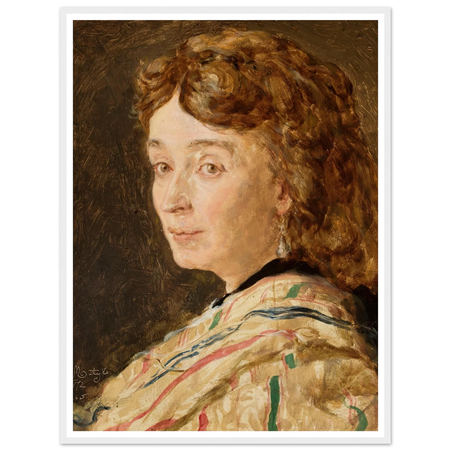 Portrait of Ludwika Groppler (1872) Art Print | Jan Matejko - Framed Poster - 30x40 cm / 12x16″ - Black frame