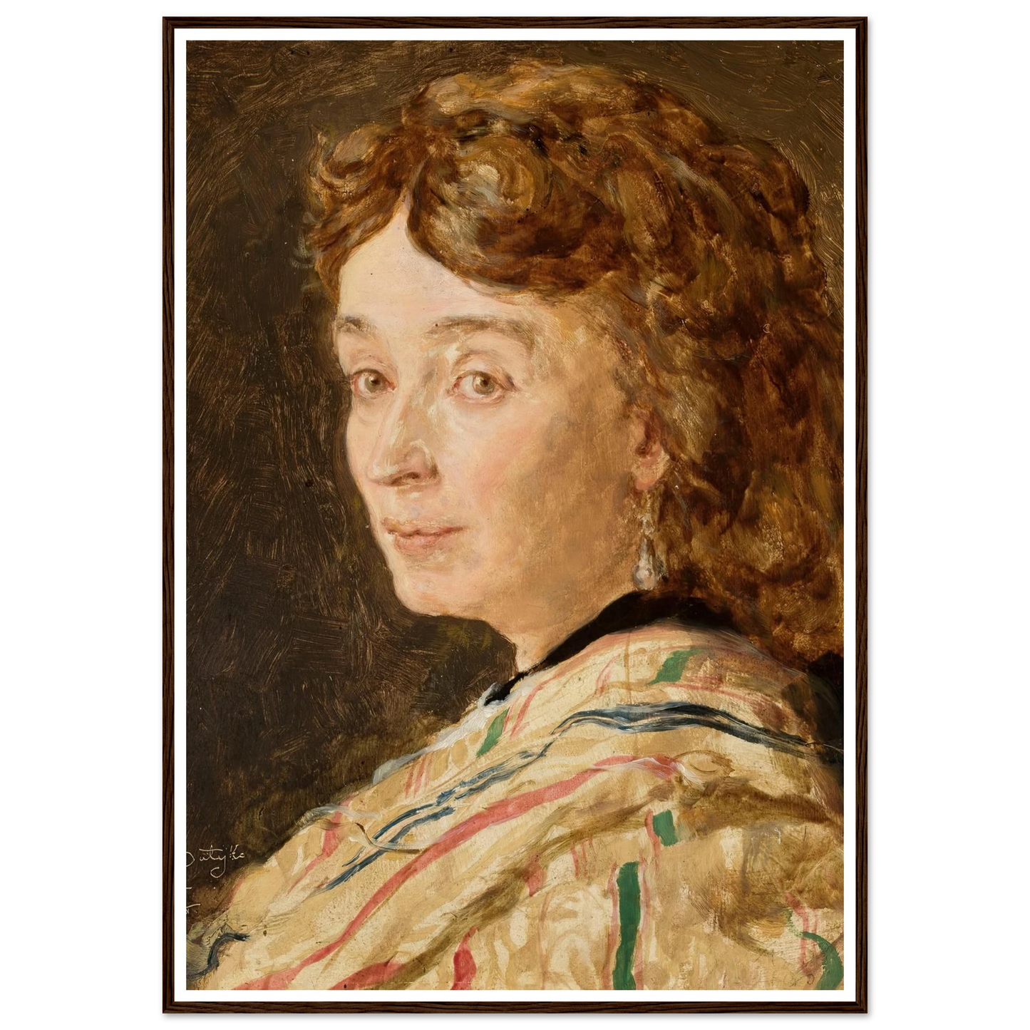 Portrait of Ludwika Groppler (1872) Art Print | Jan Matejko - Framed Poster - 30x40 cm / 12x16″ - Black frame