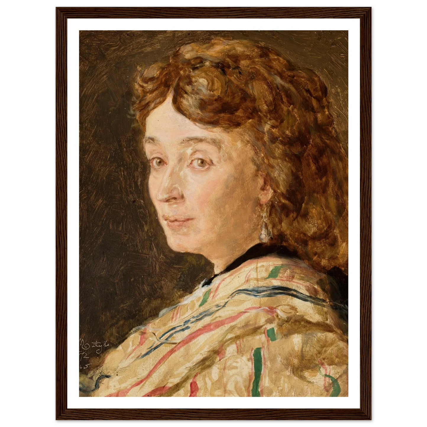 Portrait of Ludwika Groppler (1872) Art Print | Jan Matejko - Framed Poster - 30x40 cm / 12x16″ - Black frame