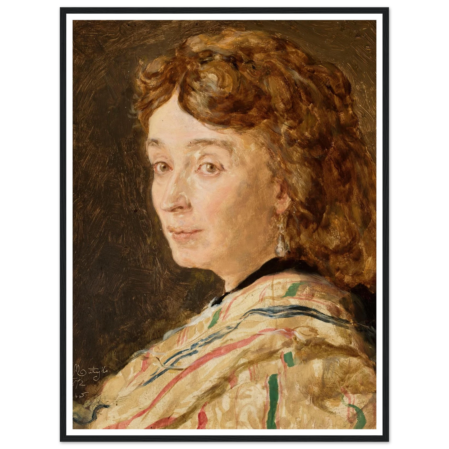 Portrait of Ludwika Groppler (1872) Art Print | Jan Matejko - Framed Poster - 30x40 cm / 12x16″ - Black frame