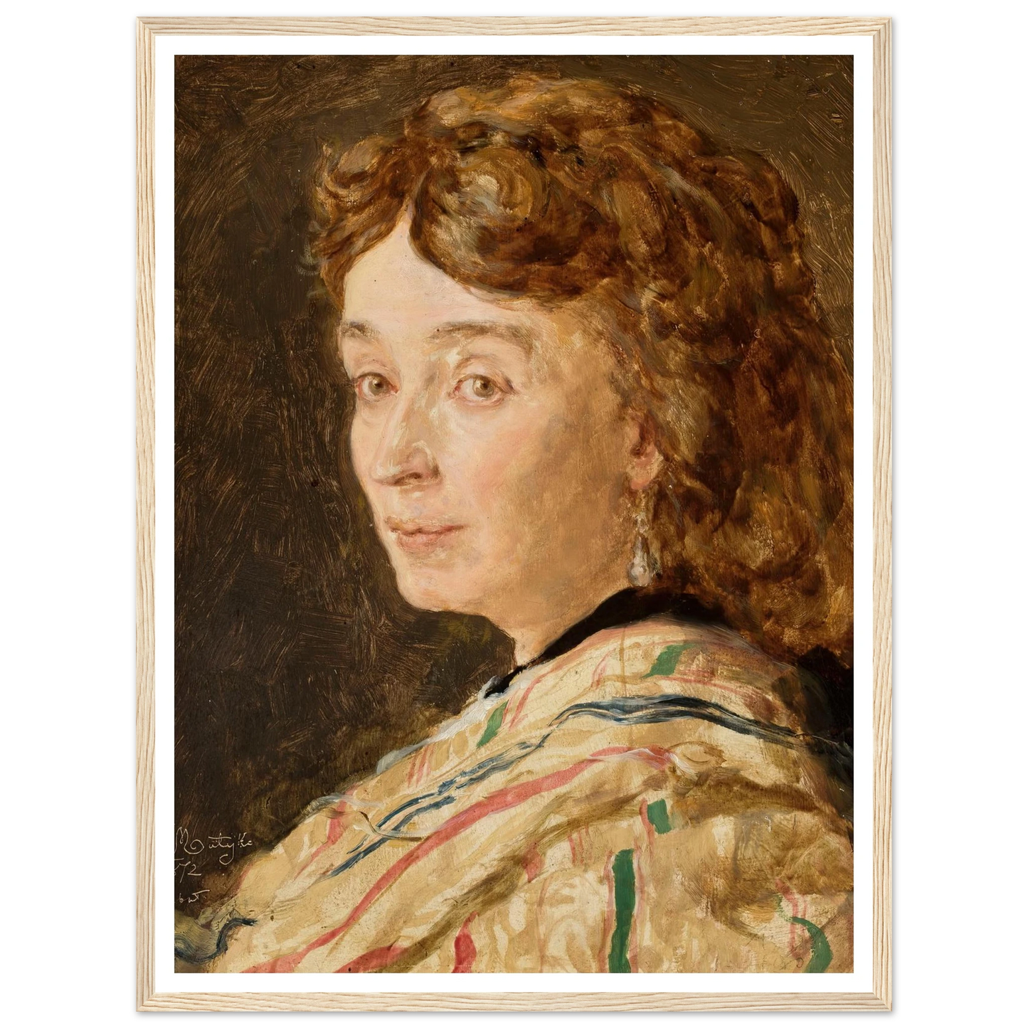 Portrait of Ludwika Groppler (1872) Art Print | Jan Matejko - Framed Poster - 30x40 cm / 12x16″ - Black frame