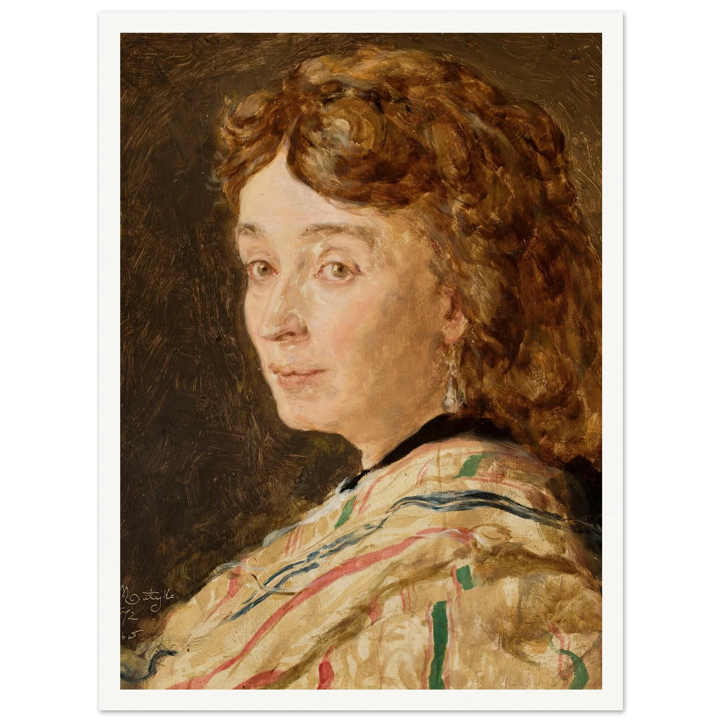 Portrait of Ludwika Groppler (1872) Art Print | Jan Matejko - Framed Poster - 30x40 cm / 12x16″ - Black frame