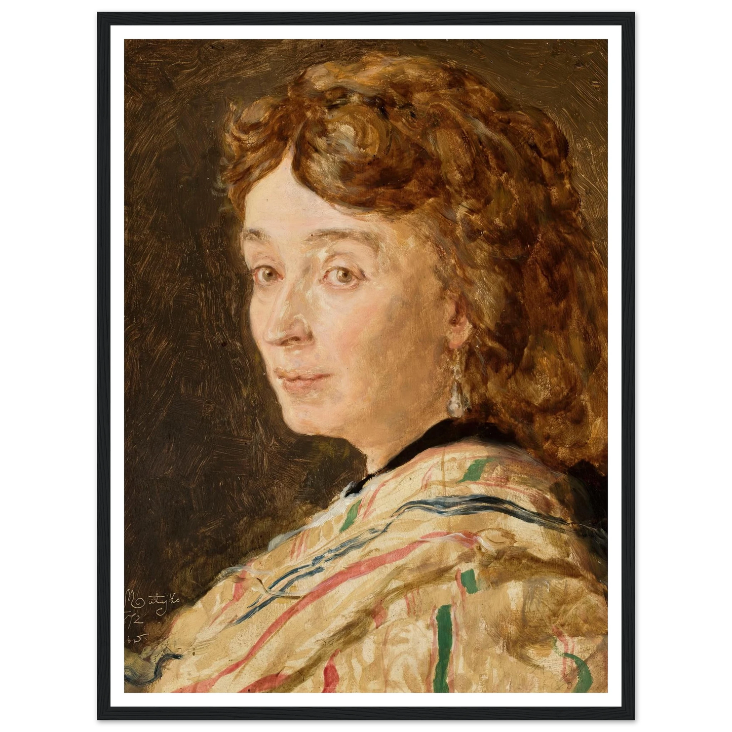 Portrait of Ludwika Groppler (1872) Art Print | Jan Matejko - Framed Poster - 30x40 cm / 12x16″ - Black frame