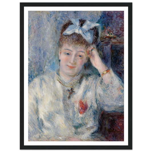 Portrait of Mademoiselle Marie Murer (Portrait de Mademoiselle Marie Murer) (1877) Art Print | Pierre Auguste Renoir - Framed Poster - 30x40 cm / 12x16″ - Black frame