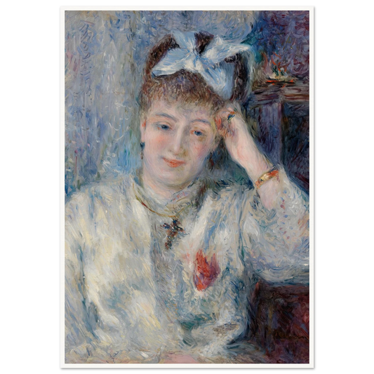 Portrait of Mademoiselle Marie Murer (Portrait de Mademoiselle Marie Murer) (1877) Art Print | Pierre Auguste Renoir - Framed Poster - 30x40 cm / 12x16″ - Black frame