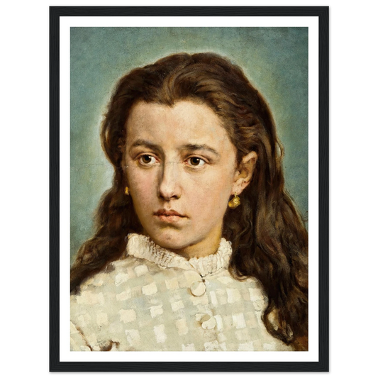Portrait of Maria Levittoux (1872) Art Print | Jan Matejko - Framed Poster - 30x40 cm / 12x16″ - Black frame