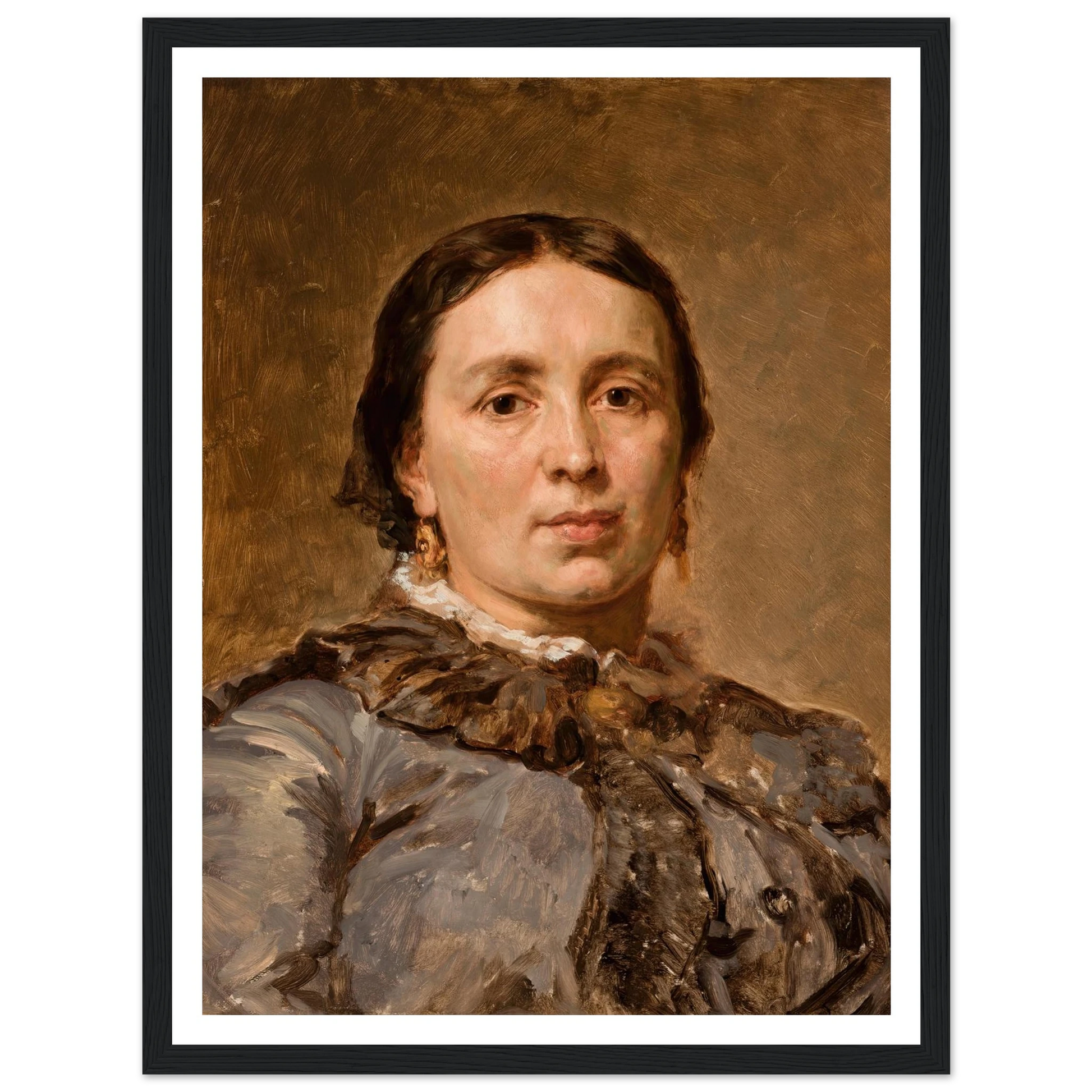 Portrait of Maria née Matejko GoIIchowska (1836-1917) (1882) Art Print | Jan Matejko - Framed Poster - 30x40 cm / 12x16″ - Black frame