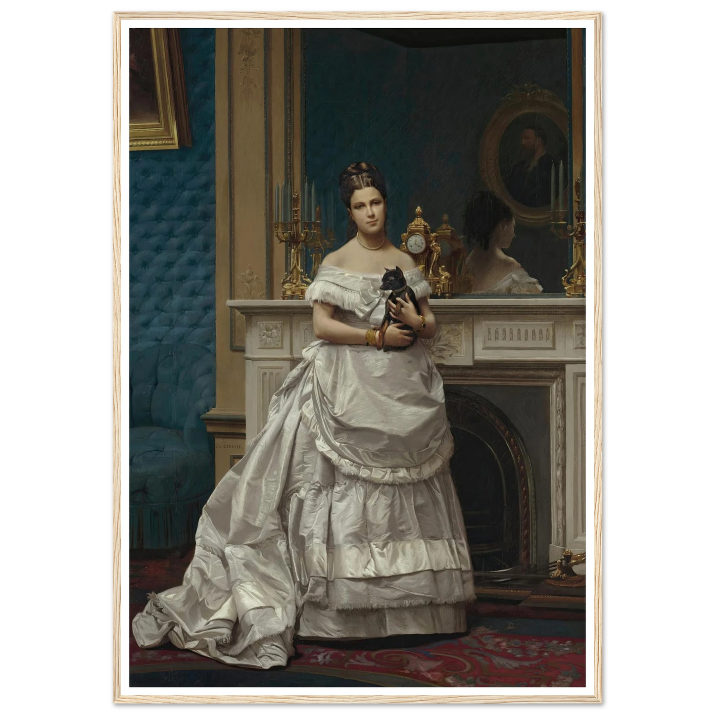 Portrait of Marie-Anne d’Escoubleau de Sourdis, Madame Charles-Joachim Lefèvre (1853-1938) (1842-1912) Art Print | Jean Leon Gerome - Framed Poster - 30x40 cm / 12x16″ - Black frame
