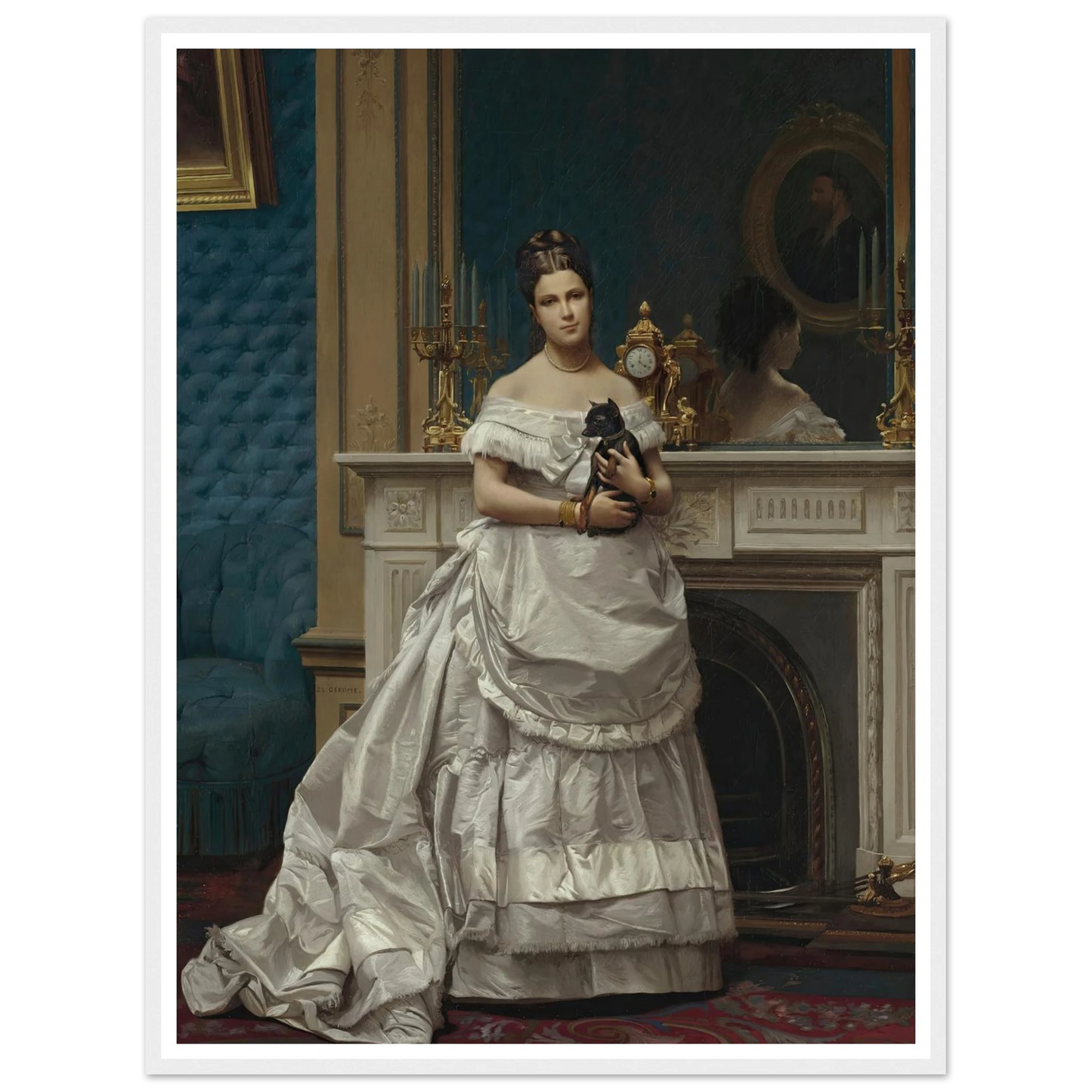 Portrait of Marie-Anne d’Escoubleau de Sourdis, Madame Charles-Joachim Lefèvre (1853-1938) (1842-1912) Art Print | Jean Leon Gerome - Framed Poster - 30x40 cm / 12x16″ - Black frame