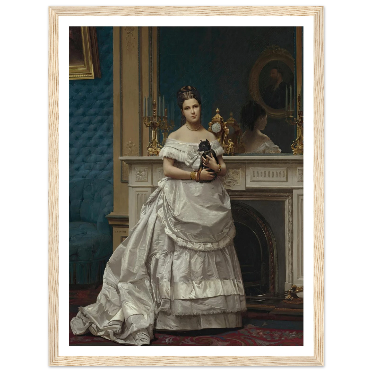 Portrait of Marie-Anne d’Escoubleau de Sourdis, Madame Charles-Joachim Lefèvre (1853-1938) (1842-1912) Art Print | Jean Leon Gerome - Framed Poster - 30x40 cm / 12x16″ - Black frame