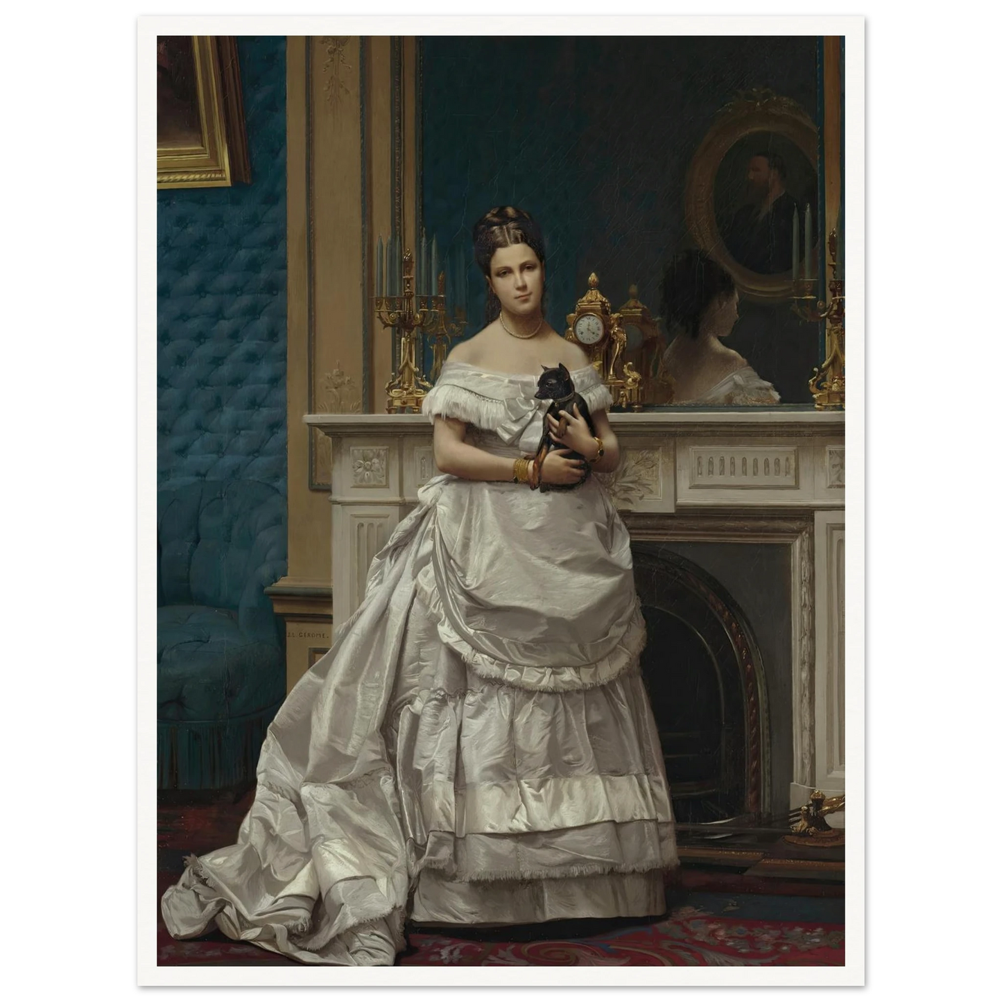 Portrait of Marie-Anne d’Escoubleau de Sourdis, Madame Charles-Joachim Lefèvre (1853-1938) (1842-1912) Art Print | Jean Leon Gerome - Framed Poster - 30x40 cm / 12x16″ - Black frame