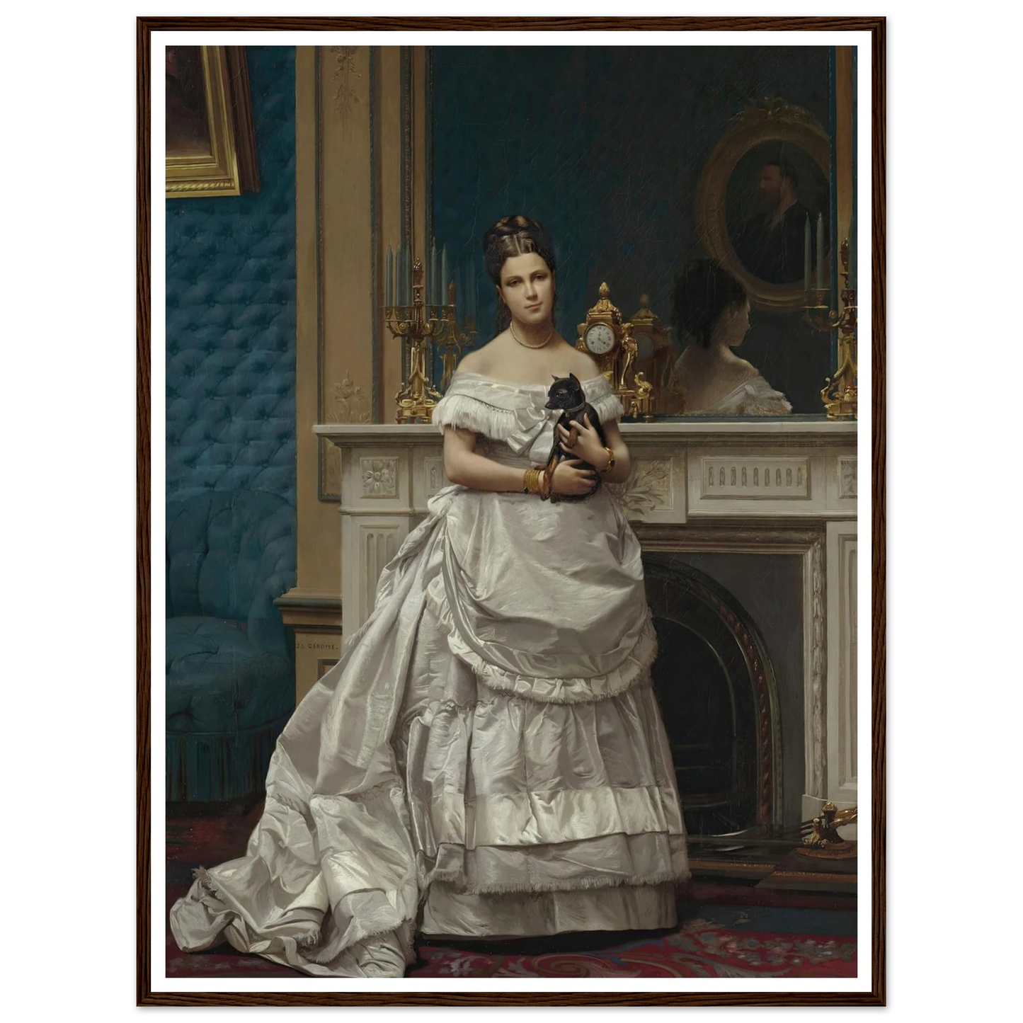 Portrait of Marie-Anne d’Escoubleau de Sourdis, Madame Charles-Joachim Lefèvre (1853-1938) (1842-1912) Art Print | Jean Leon Gerome - Framed Poster - 30x40 cm / 12x16″ - Black frame