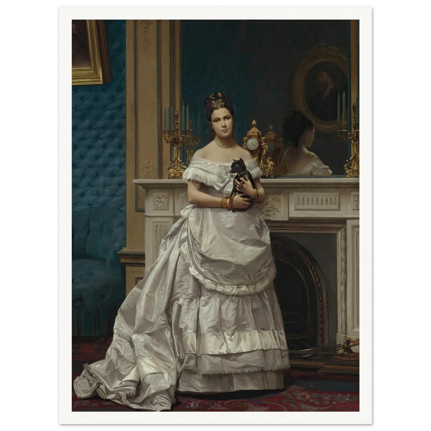 Portrait of Marie-Anne d’Escoubleau de Sourdis, Madame Charles-Joachim Lefèvre (1853-1938) (1842-1912) Art Print | Jean Leon Gerome - Framed Poster - 30x40 cm / 12x16″ - Black frame