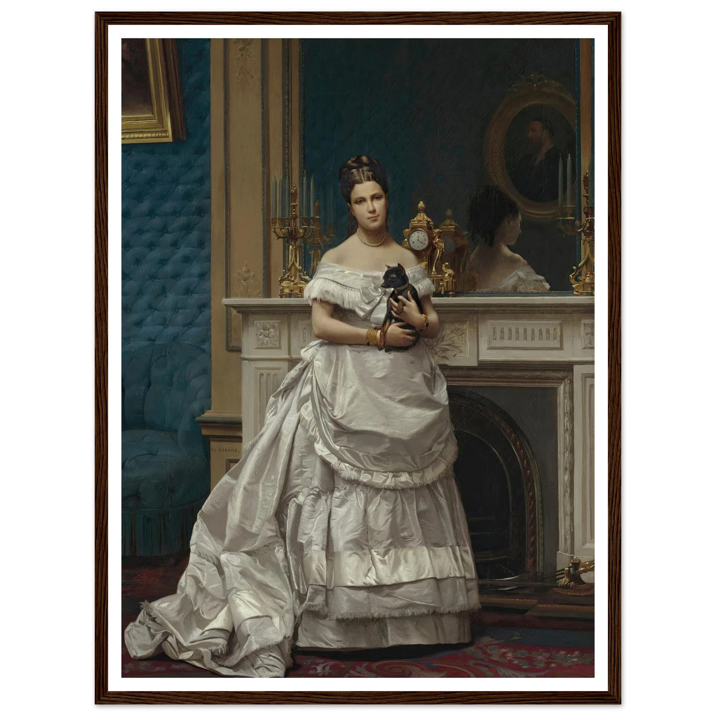 Portrait of Marie-Anne d’Escoubleau de Sourdis, Madame Charles-Joachim Lefèvre (1853-1938) (1842-1912) Art Print | Jean Leon Gerome - Framed Poster - 30x40 cm / 12x16″ - Black frame