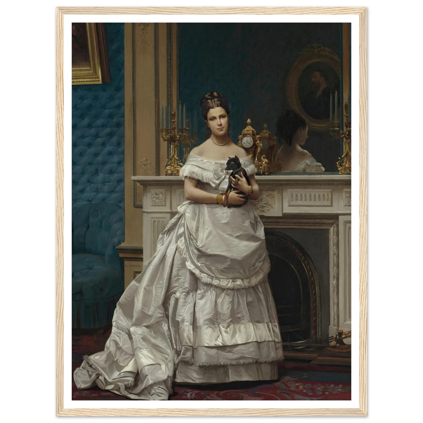 Portrait of Marie-Anne d’Escoubleau de Sourdis, Madame Charles-Joachim Lefèvre (1853-1938) (1842-1912) Art Print | Jean Leon Gerome - Framed Poster - 30x40 cm / 12x16″ - Black frame