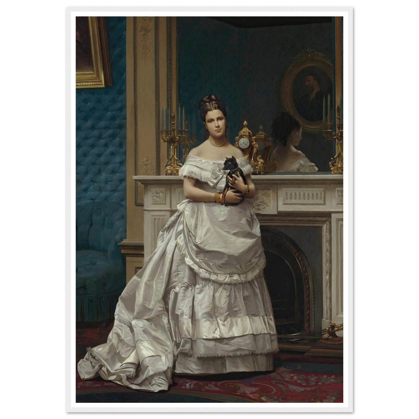 Portrait of Marie-Anne d’Escoubleau de Sourdis, Madame Charles-Joachim Lefèvre (1853-1938) (1842-1912) Art Print | Jean Leon Gerome - Framed Poster - 30x40 cm / 12x16″ - Black frame