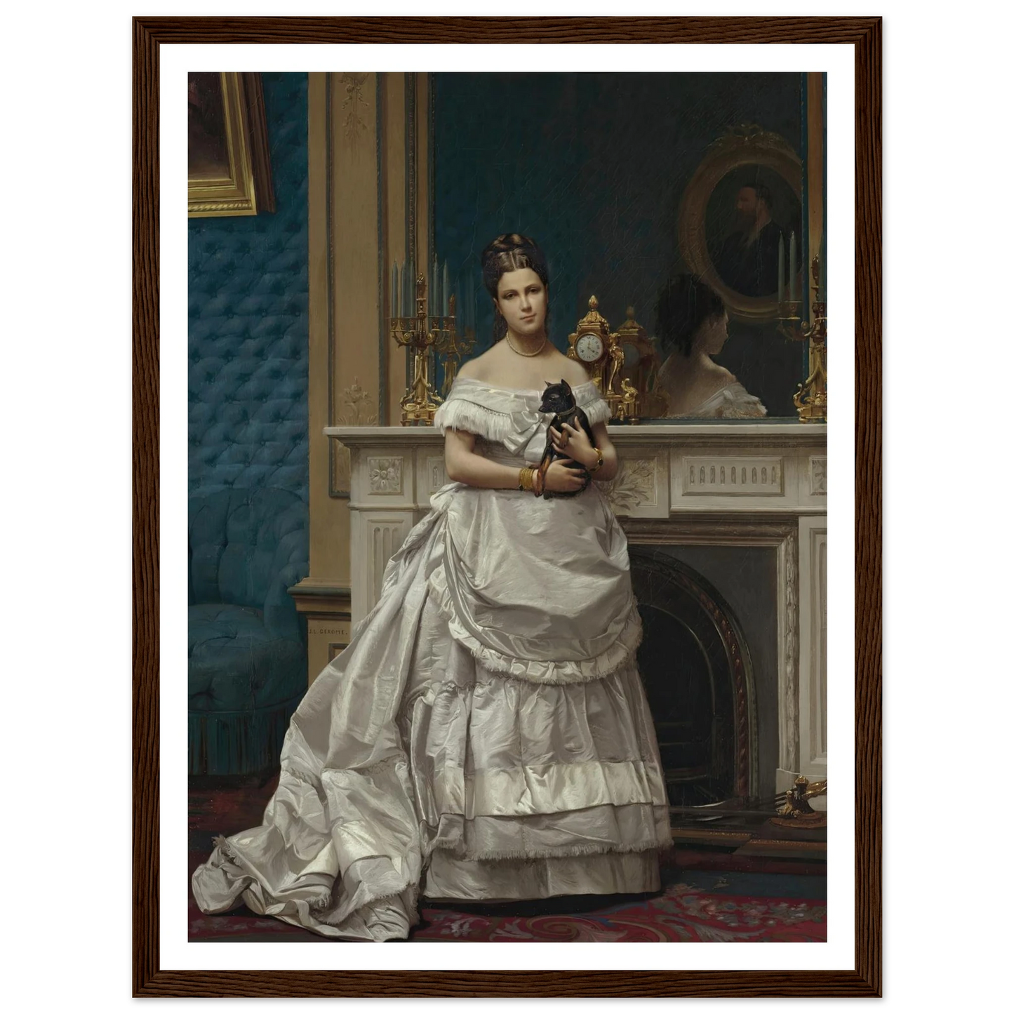 Portrait of Marie-Anne d’Escoubleau de Sourdis, Madame Charles-Joachim Lefèvre (1853-1938) (1842-1912) Art Print | Jean Leon Gerome - Framed Poster - 30x40 cm / 12x16″ - Black frame