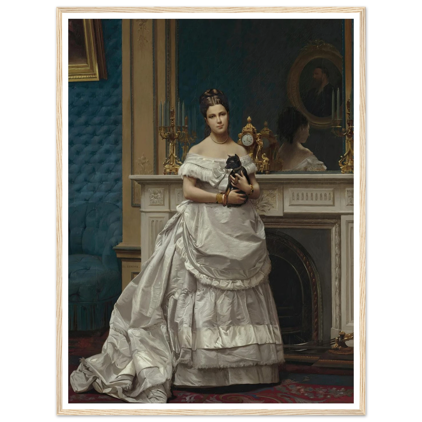 Portrait of Marie-Anne d’Escoubleau de Sourdis, Madame Charles-Joachim Lefèvre (1853-1938) (1842-1912) Art Print | Jean Leon Gerome - Framed Poster - 30x40 cm / 12x16″ - Black frame