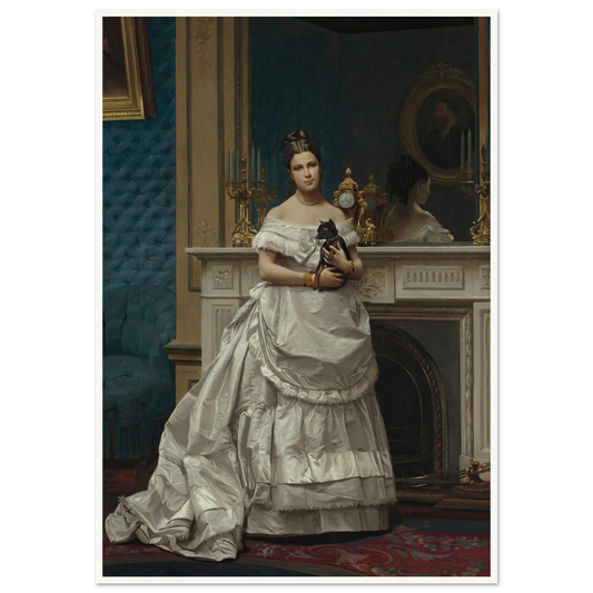 Portrait of Marie-Anne d’Escoubleau de Sourdis, Madame Charles-Joachim Lefèvre (1853-1938) (1842-1912) Art Print | Jean Leon Gerome - Framed Poster - 30x40 cm / 12x16″ - Black frame