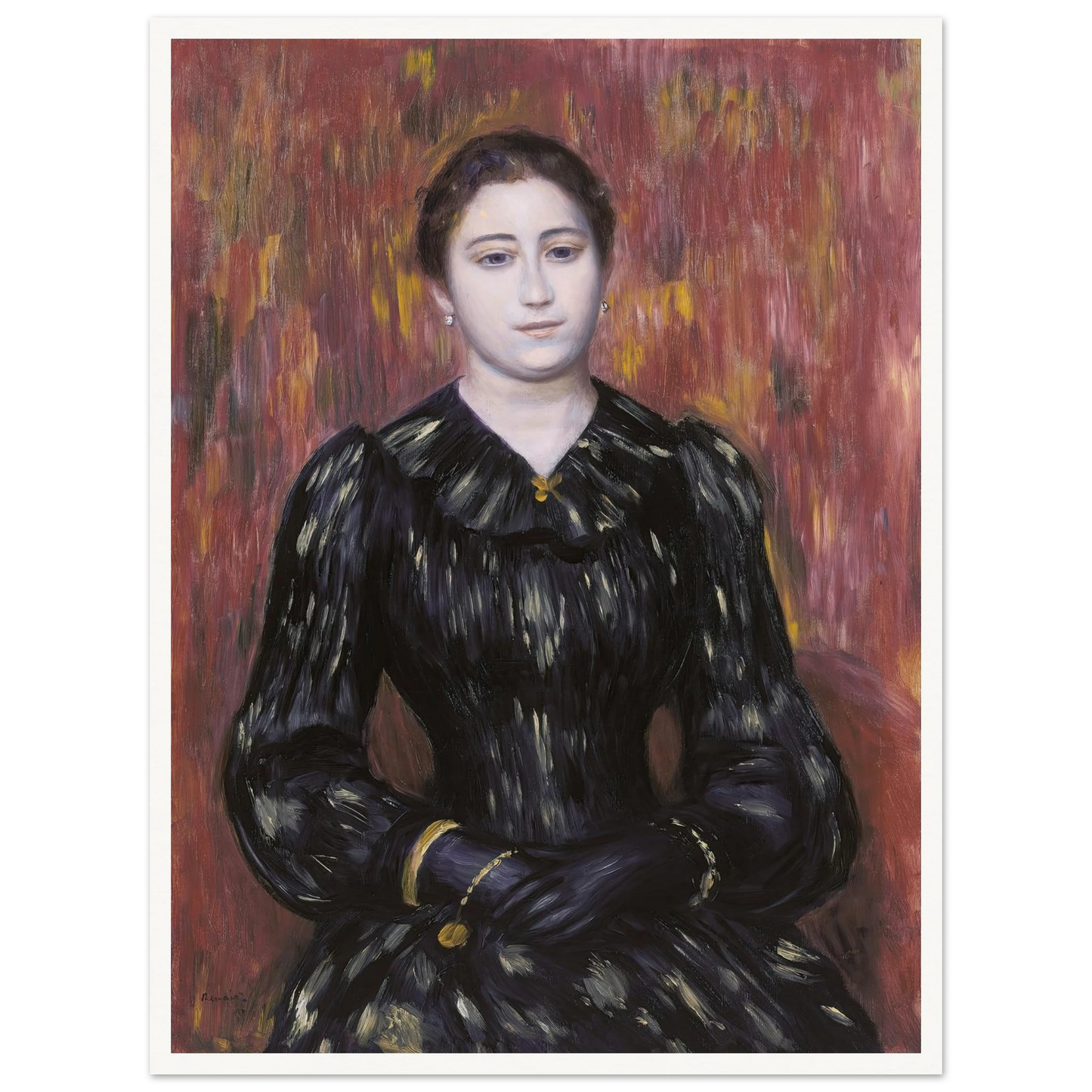 Portrait of Mme. Paulin Art Print | Pierre Auguste Renoir - Framed Poster - 30x40 cm / 12x16″ - Black frame