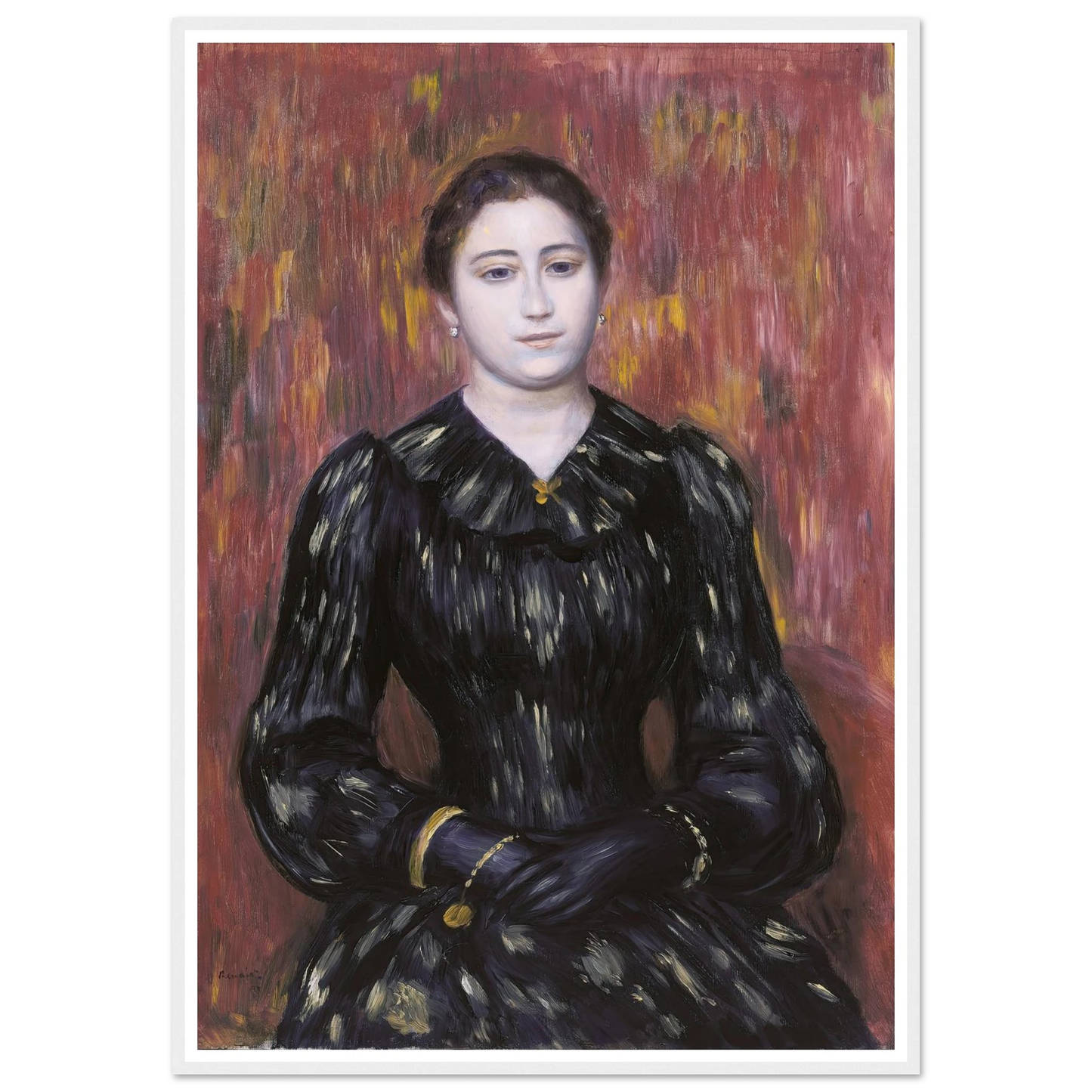 Portrait of Mme. Paulin Art Print | Pierre Auguste Renoir - Framed Poster - 30x40 cm / 12x16″ - Black frame