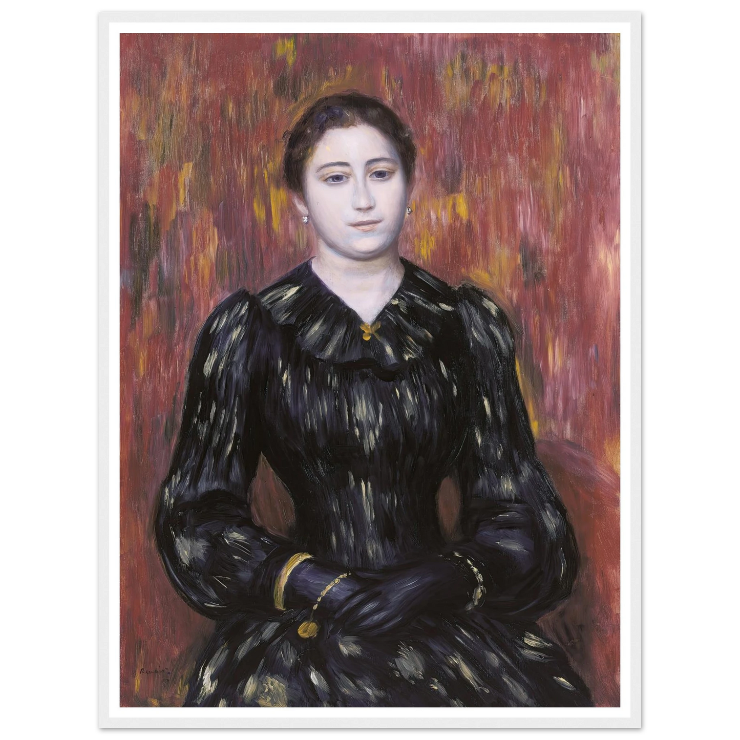 Portrait of Mme. Paulin Art Print | Pierre Auguste Renoir - Framed Poster - 30x40 cm / 12x16″ - Black frame