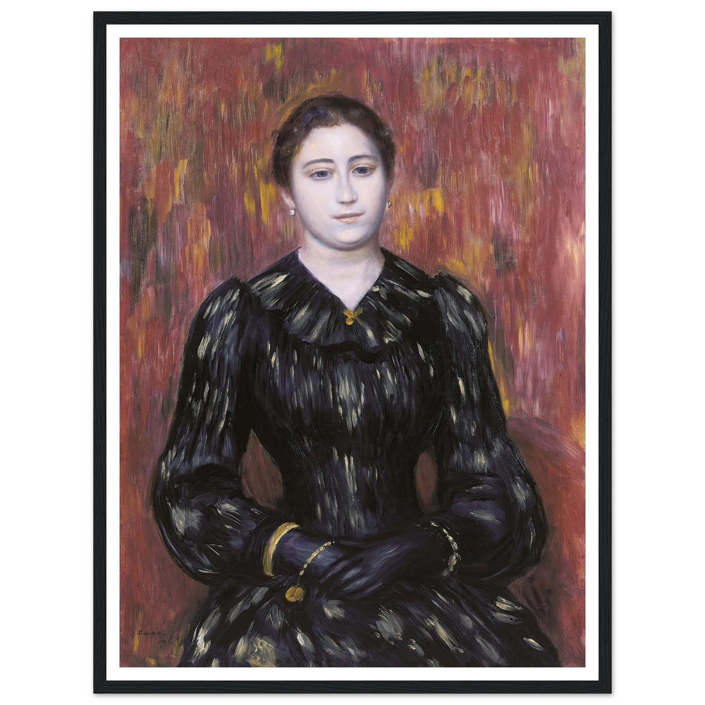 Portrait of Mme. Paulin Art Print | Pierre Auguste Renoir - Framed Poster - 30x40 cm / 12x16″ - Black frame