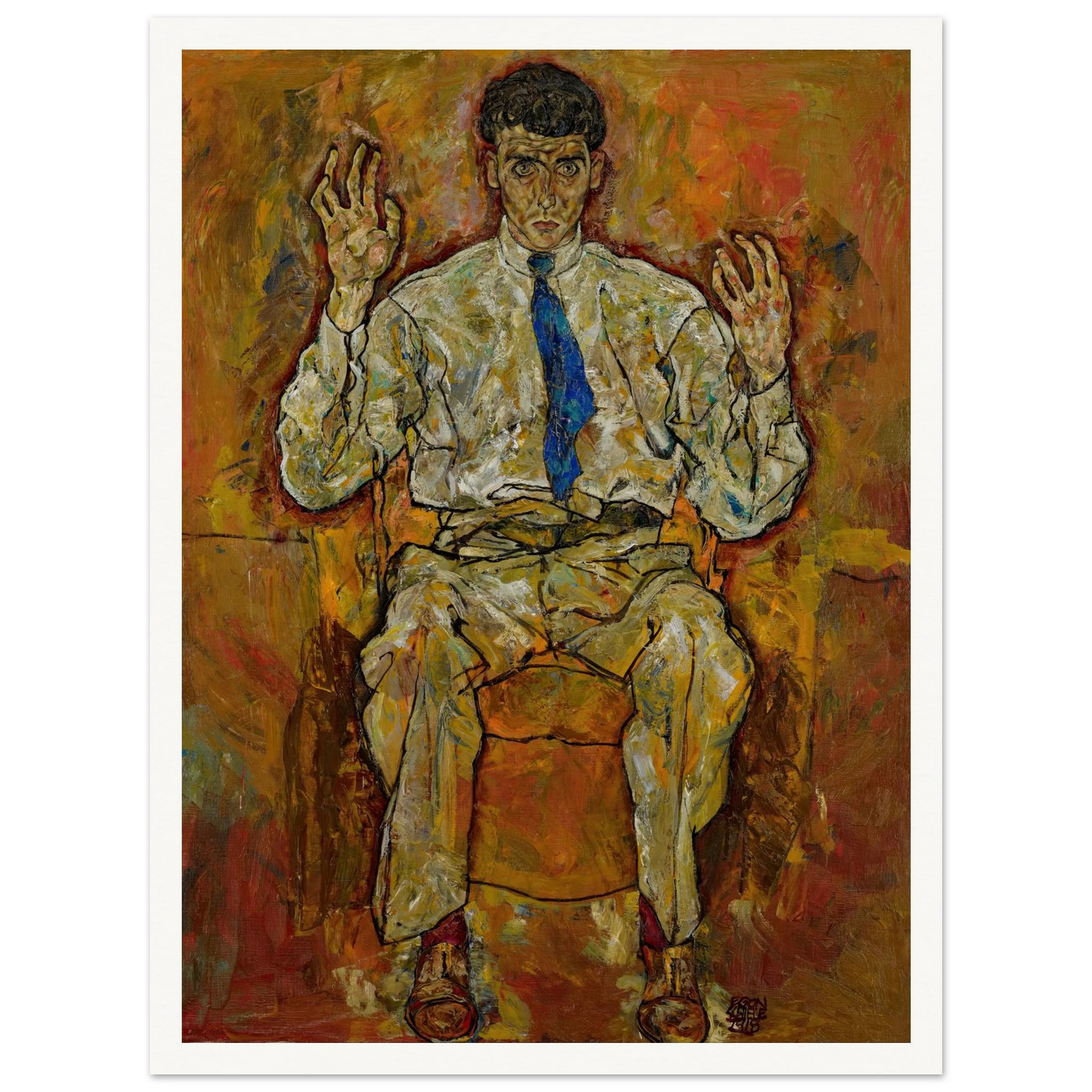 Portrait of Paris von Gütersloh (1887-1973) (1918) Art Print | Egon Schiele - Framed Poster - 30x40 cm / 12x16″ - Black frame