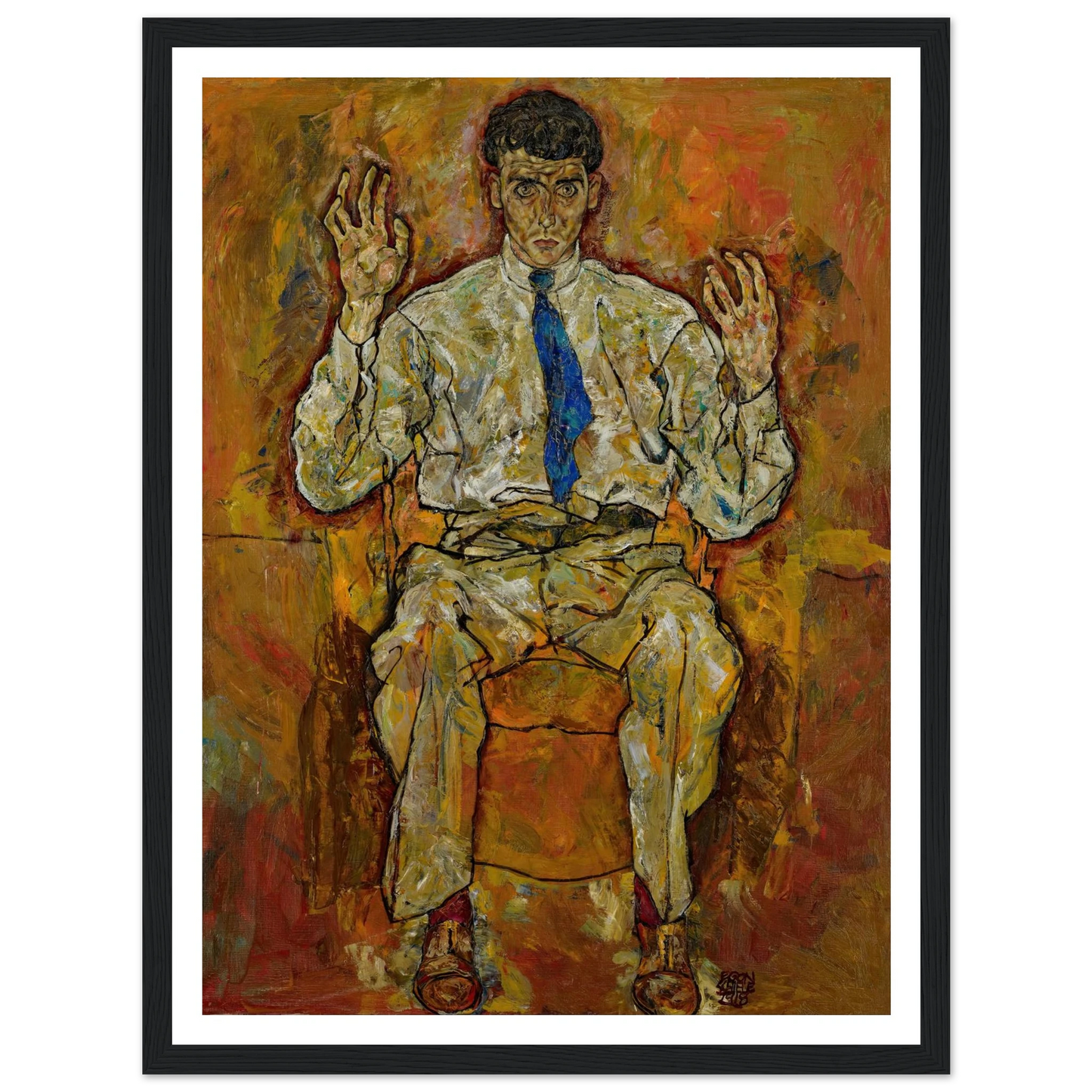 Portrait of Paris von Gütersloh (1887-1973) (1918) Art Print | Egon Schiele - Framed Poster - 30x40 cm / 12x16″ - Black frame