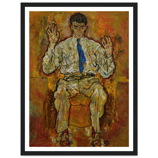 Portrait of Paris von Gütersloh (1887-1973) (1918) Art Print | Egon Schiele - Framed Poster - 30x40 cm / 12x16″ - Black frame
