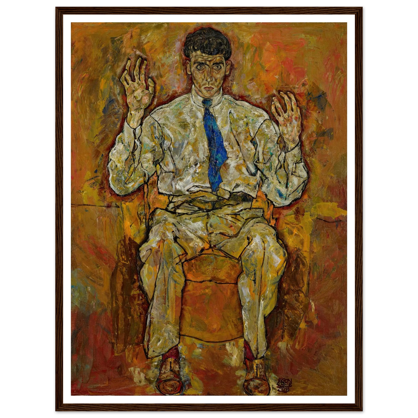 Portrait of Paris von Gütersloh (1887-1973) (1918) Art Print | Egon Schiele - Framed Poster - 30x40 cm / 12x16″ - Black frame