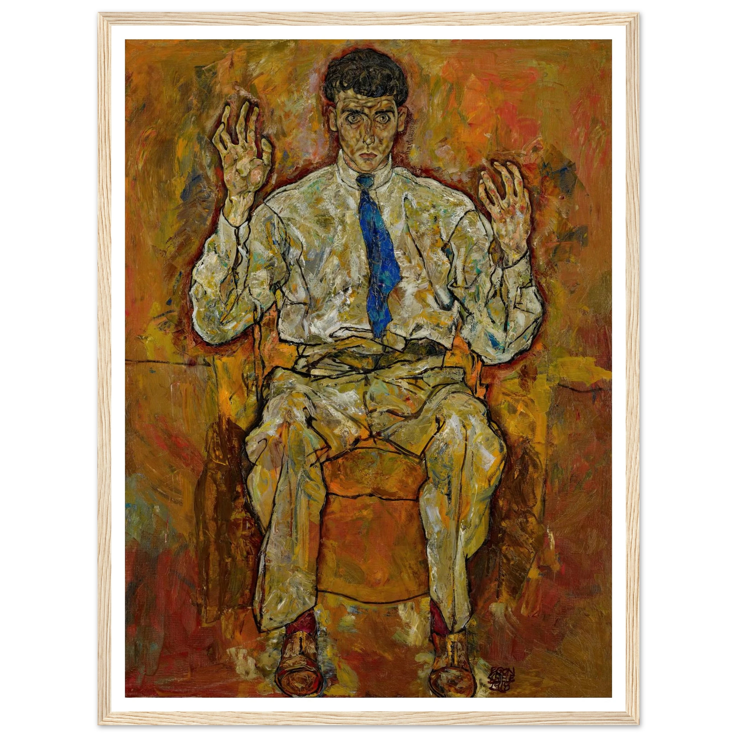 Portrait of Paris von Gütersloh (1887-1973) (1918) Art Print | Egon Schiele - Framed Poster - 30x40 cm / 12x16″ - Black frame