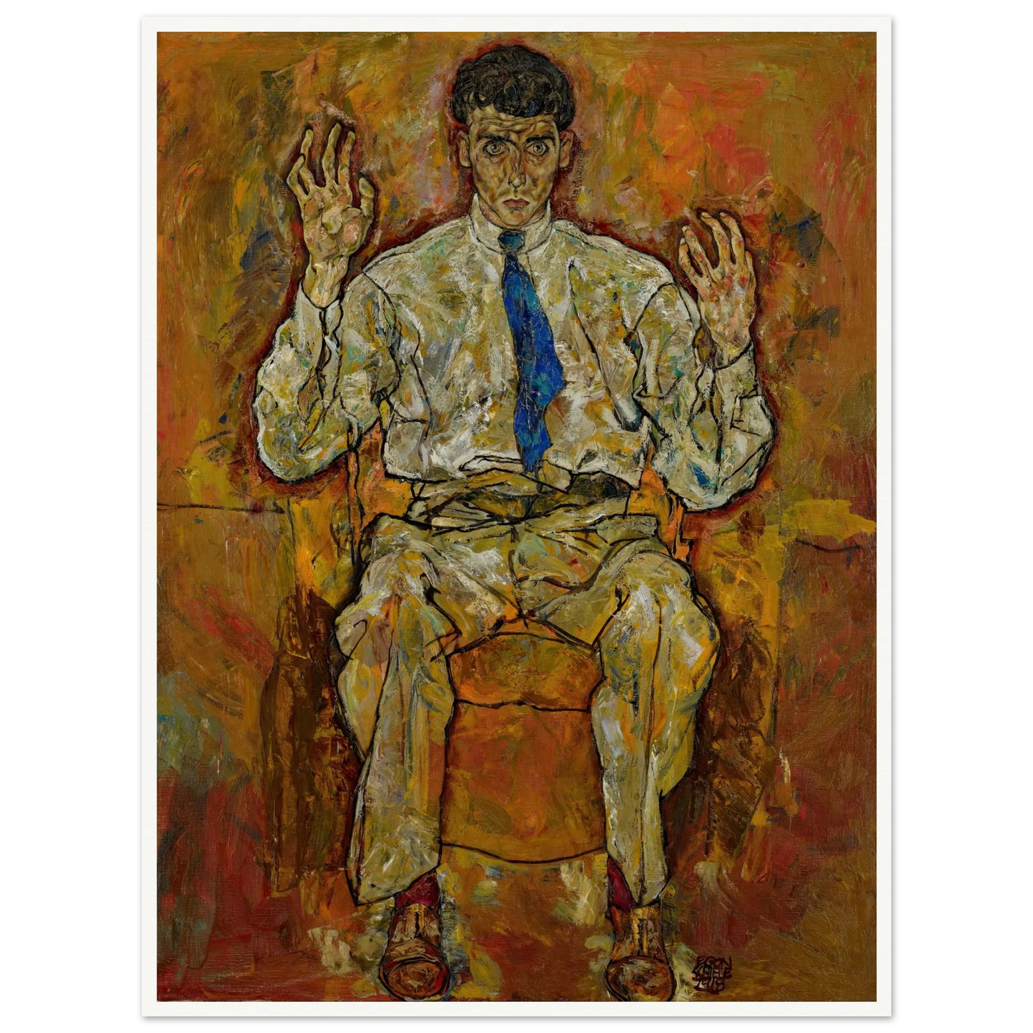 Portrait of Paris von Gütersloh (1887-1973) (1918) Art Print | Egon Schiele - Framed Poster - 30x40 cm / 12x16″ - Black frame