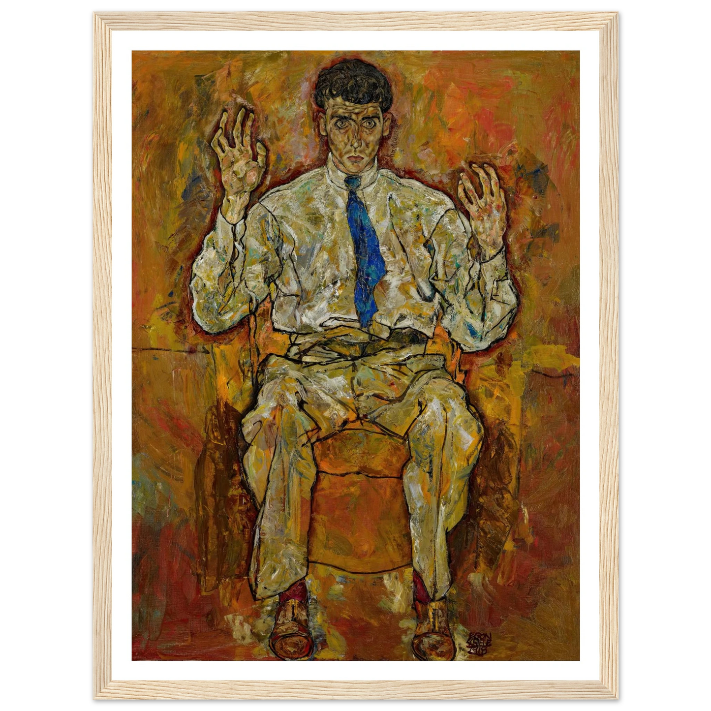 Portrait of Paris von Gütersloh (1887-1973) (1918) Art Print | Egon Schiele - Framed Poster - 30x40 cm / 12x16″ - Black frame