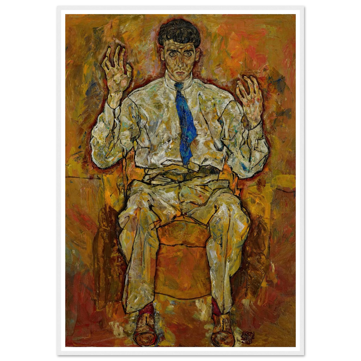 Portrait of Paris von Gütersloh (1887-1973) (1918) Art Print | Egon Schiele - Framed Poster - 30x40 cm / 12x16″ - Black frame