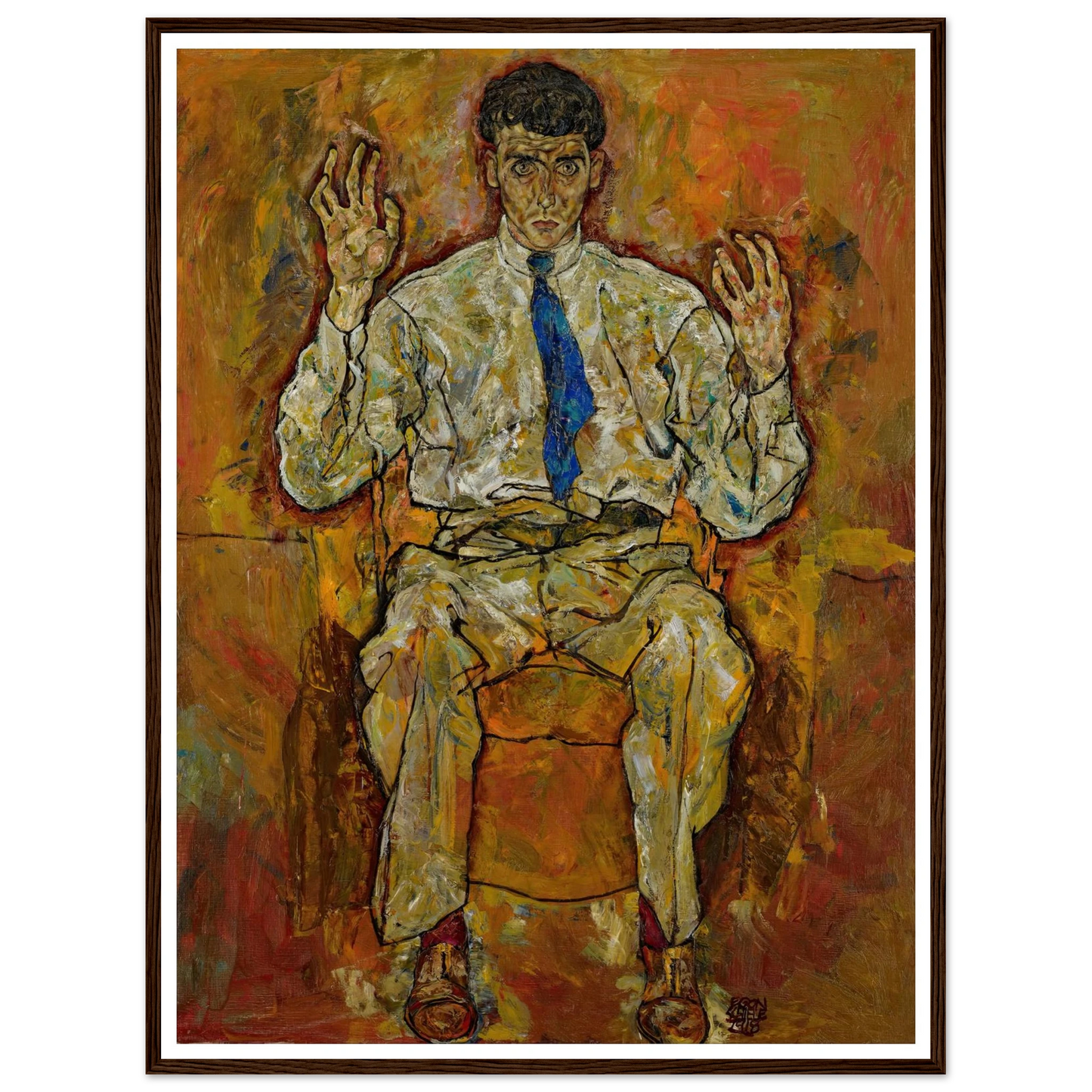 Portrait of Paris von Gütersloh (1887-1973) (1918) Art Print | Egon Schiele - Framed Poster - 30x40 cm / 12x16″ - Black frame