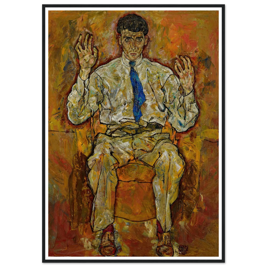 Portrait of Paris von Gütersloh (1887-1973) (1918) Art Print | Egon Schiele - Framed Poster - 30x40 cm / 12x16″ - Black frame