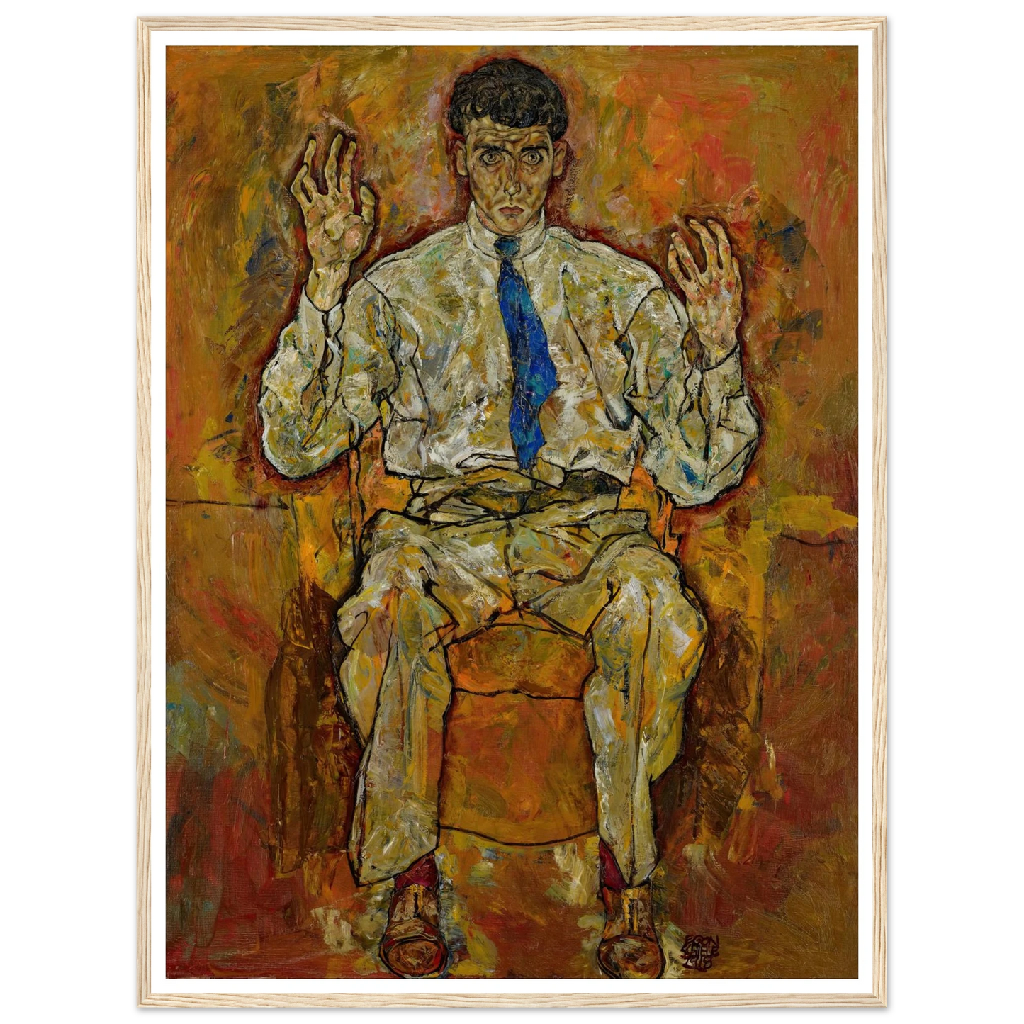 Portrait of Paris von Gütersloh (1887-1973) (1918) Art Print | Egon Schiele - Framed Poster - 30x40 cm / 12x16″ - Black frame