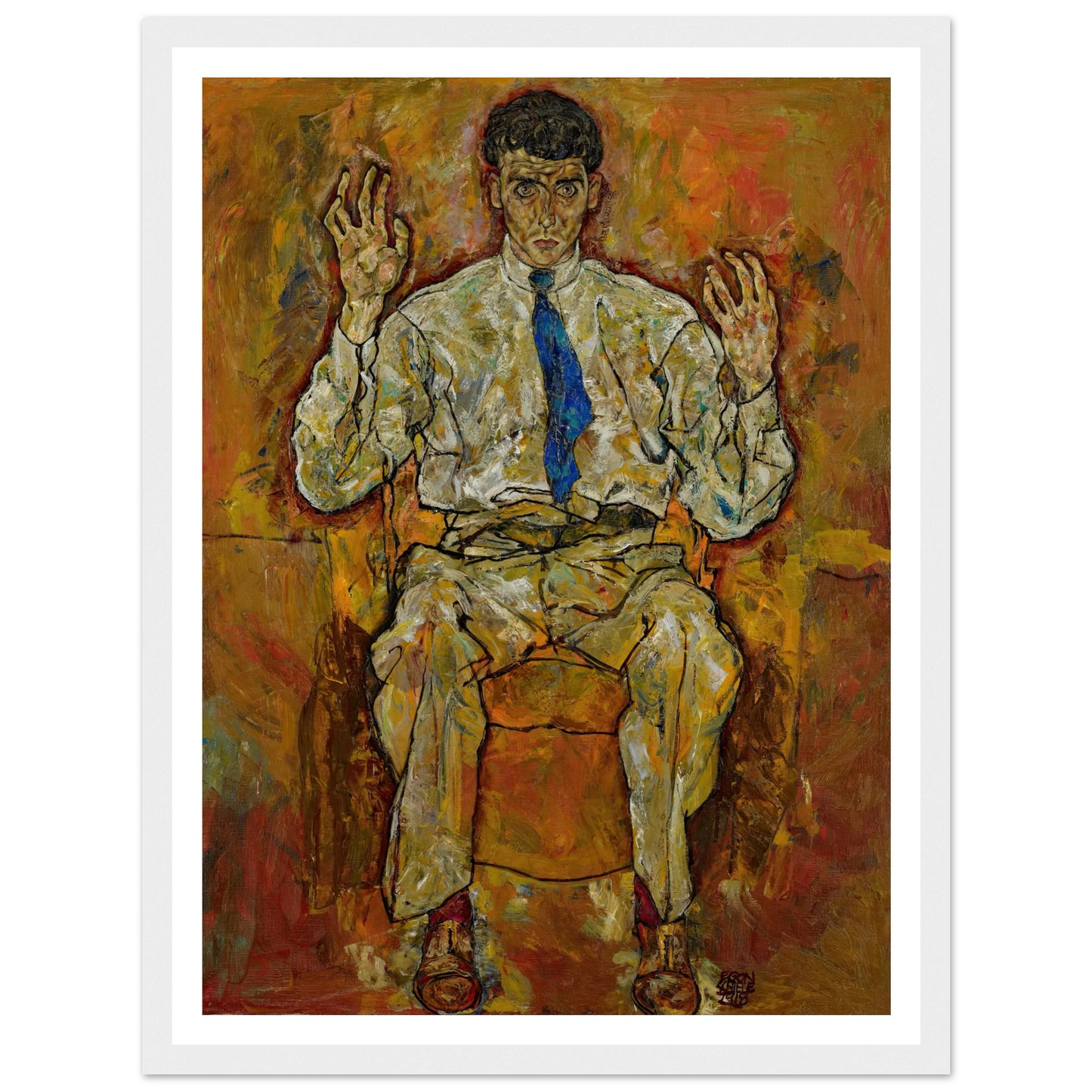 Portrait of Paris von Gütersloh (1887-1973) (1918) Art Print | Egon Schiele - Framed Poster - 30x40 cm / 12x16″ - Black frame