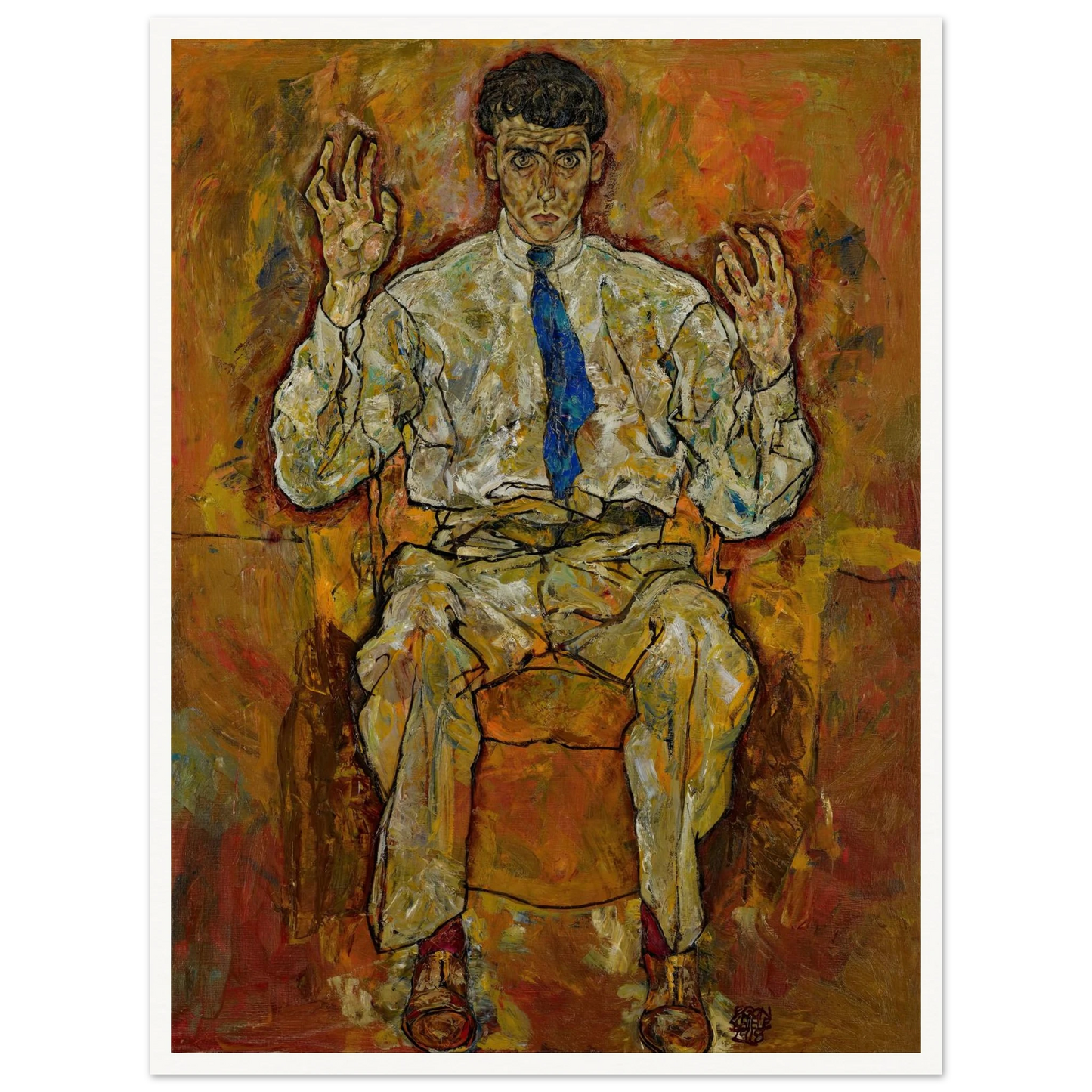 Portrait of Paris von Gütersloh (1887-1973) (1918) Art Print | Egon Schiele - Framed Poster - 30x40 cm / 12x16″ - Black frame