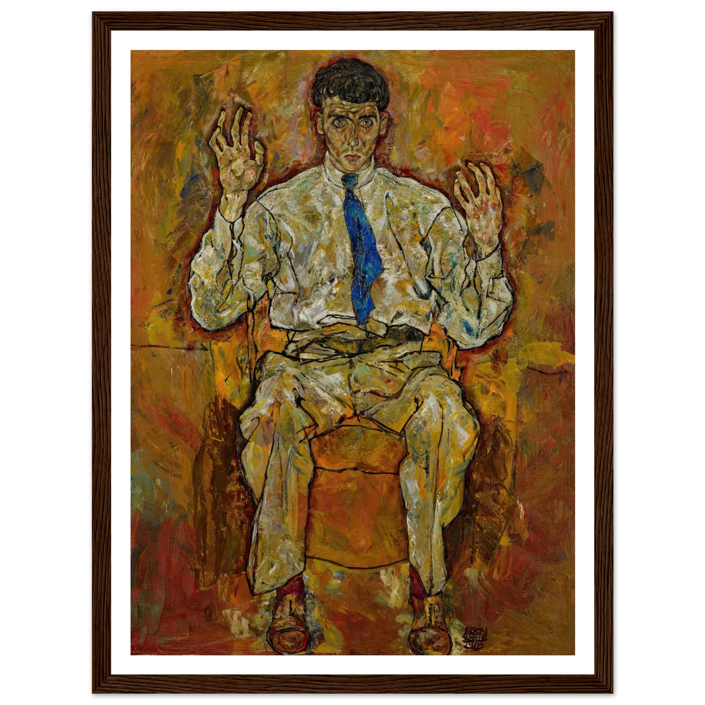 Portrait of Paris von Gütersloh (1887-1973) (1918) Art Print | Egon Schiele - Framed Poster - 30x40 cm / 12x16″ - Black frame