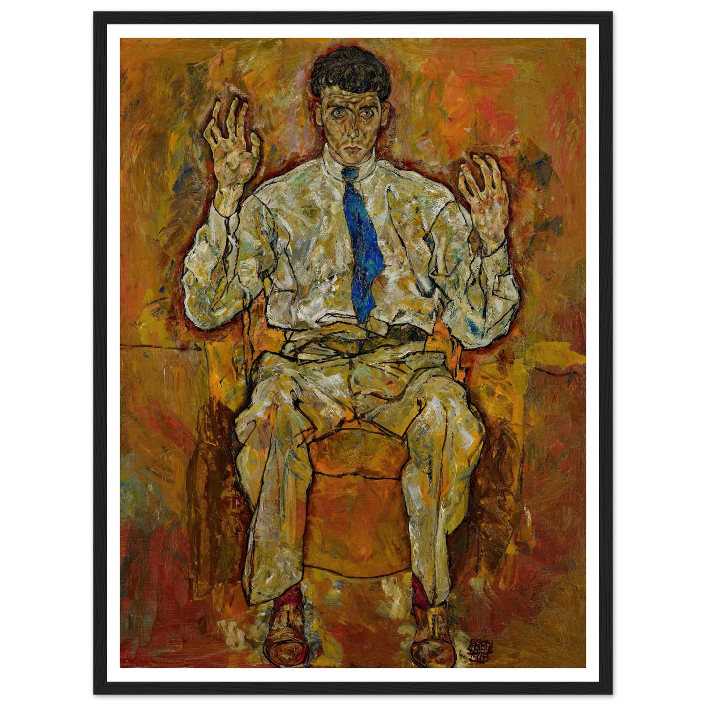 Portrait of Paris von Gütersloh (1887-1973) (1918) Art Print | Egon Schiele - Framed Poster - 30x40 cm / 12x16″ - Black frame