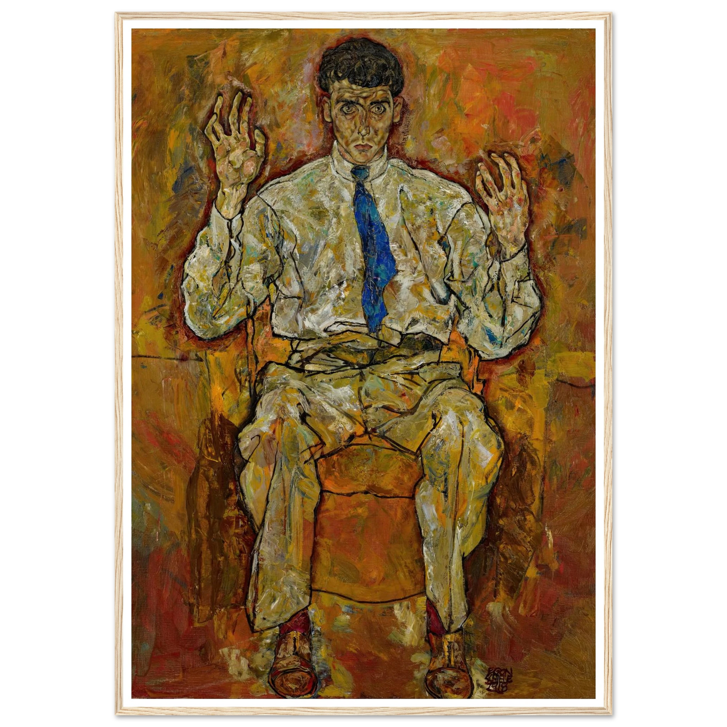 Portrait of Paris von Gütersloh (1887-1973) (1918) Art Print | Egon Schiele - Framed Poster - 30x40 cm / 12x16″ - Black frame
