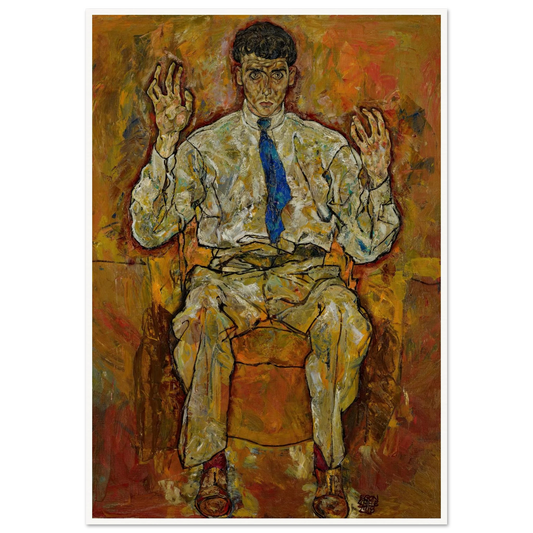 Portrait of Paris von Gütersloh (1887-1973) (1918) Art Print | Egon Schiele - Framed Poster - 30x40 cm / 12x16″ - Black frame