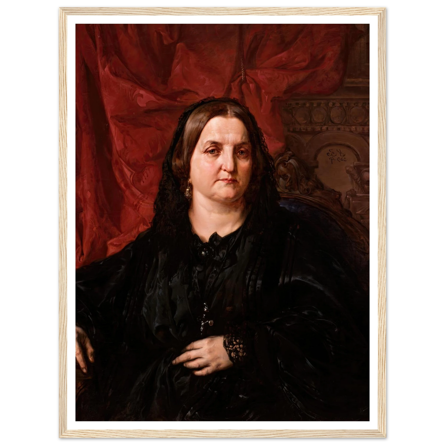 Portrait of PauIIna Giebułtowska (1862) Art Print | Jan Matejko - Framed Poster - 30x40 cm / 12x16″ - Black frame