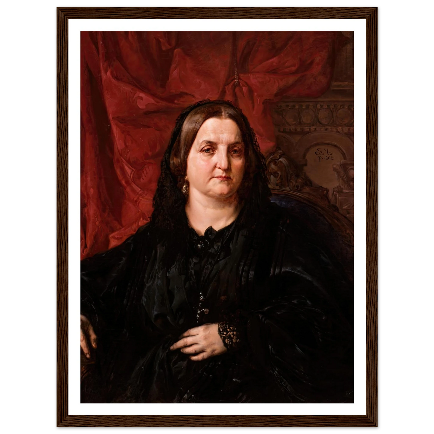 Portrait of PauIIna Giebułtowska (1862) Art Print | Jan Matejko - Framed Poster - 30x40 cm / 12x16″ - Black frame