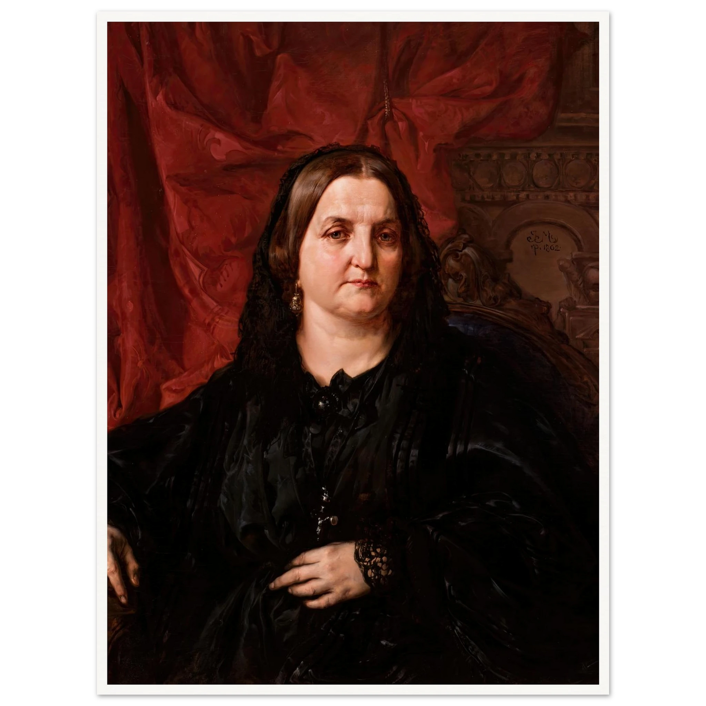 Portrait of PauIIna Giebułtowska (1862) Art Print | Jan Matejko - Framed Poster - 30x40 cm / 12x16″ - Black frame