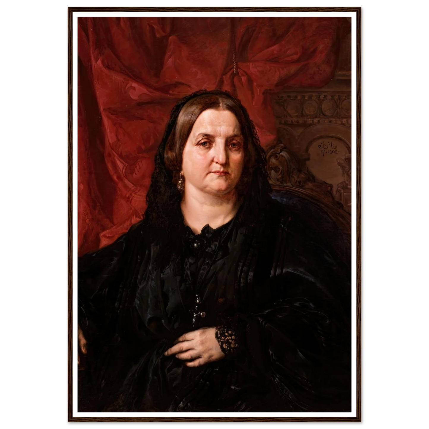 Portrait of PauIIna Giebułtowska (1862) Art Print | Jan Matejko - Framed Poster - 30x40 cm / 12x16″ - Black frame